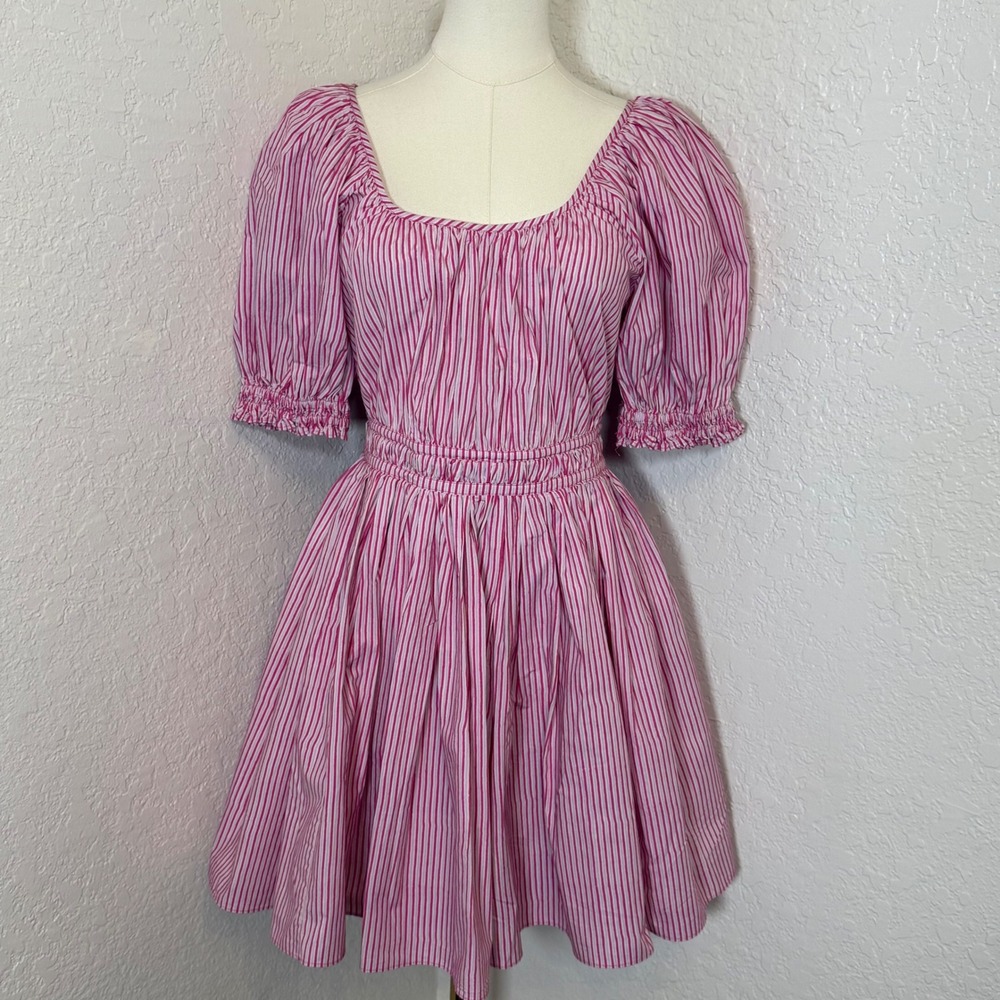 Mini Dress Rhode Women S Pink Jaipur Stripe Anika Pockets Cottagecore Boho